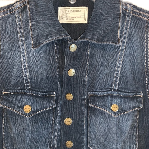 Current Elliott Sleeveless Denim Snap Front Jacket Vest With Lace Back - Picture 9 of 16